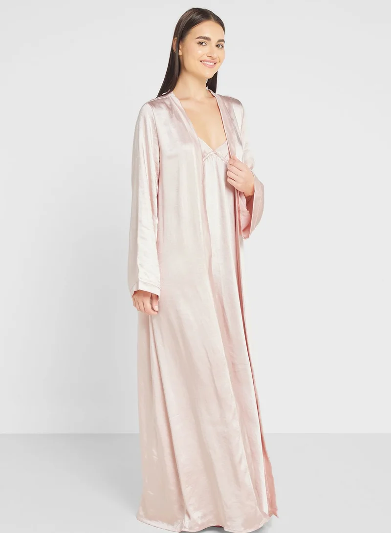Khizana Night Slip Dress With Robe