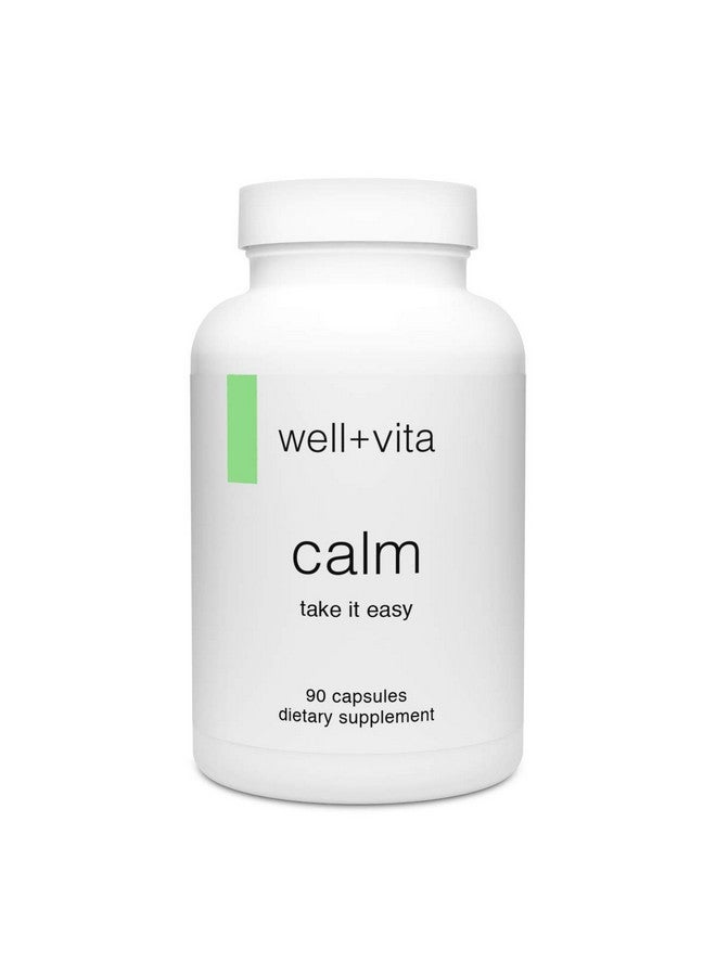 Wellness Resources Well+Vita Calm Supplement For Relaxationsleep & Daytime Zen With Magnesium Glycinate And Taurate Ltheanine Passion Flower Lemon Balm Taurine (90 Veggie Capsules) - Image 2