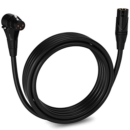 LyxPro 15 Feet Right Angle XLR Female to Male 3 Pin Mic Cord for Powered Speakers Audio Interface Professional Pro Audio Performance Camcorders DSLR Video Cameras and Recording Devices - Black - Image 1