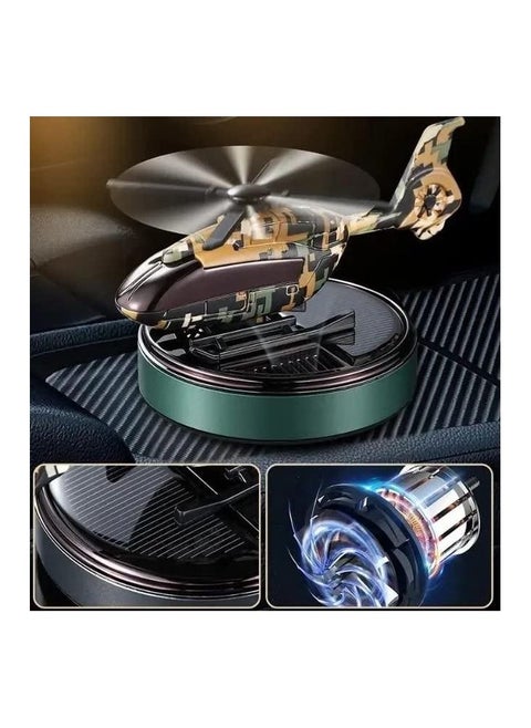 Cave Car Air Freshener, Helicopter Solar Energy Rotating Aromatherapy Aviation Al Alloy Diffuser