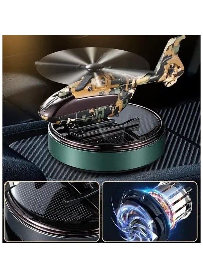 Cave Car Air Freshener, Helicopter Solar Energy Rotating Aromatherapy Aviation Al Alloy Diffuser