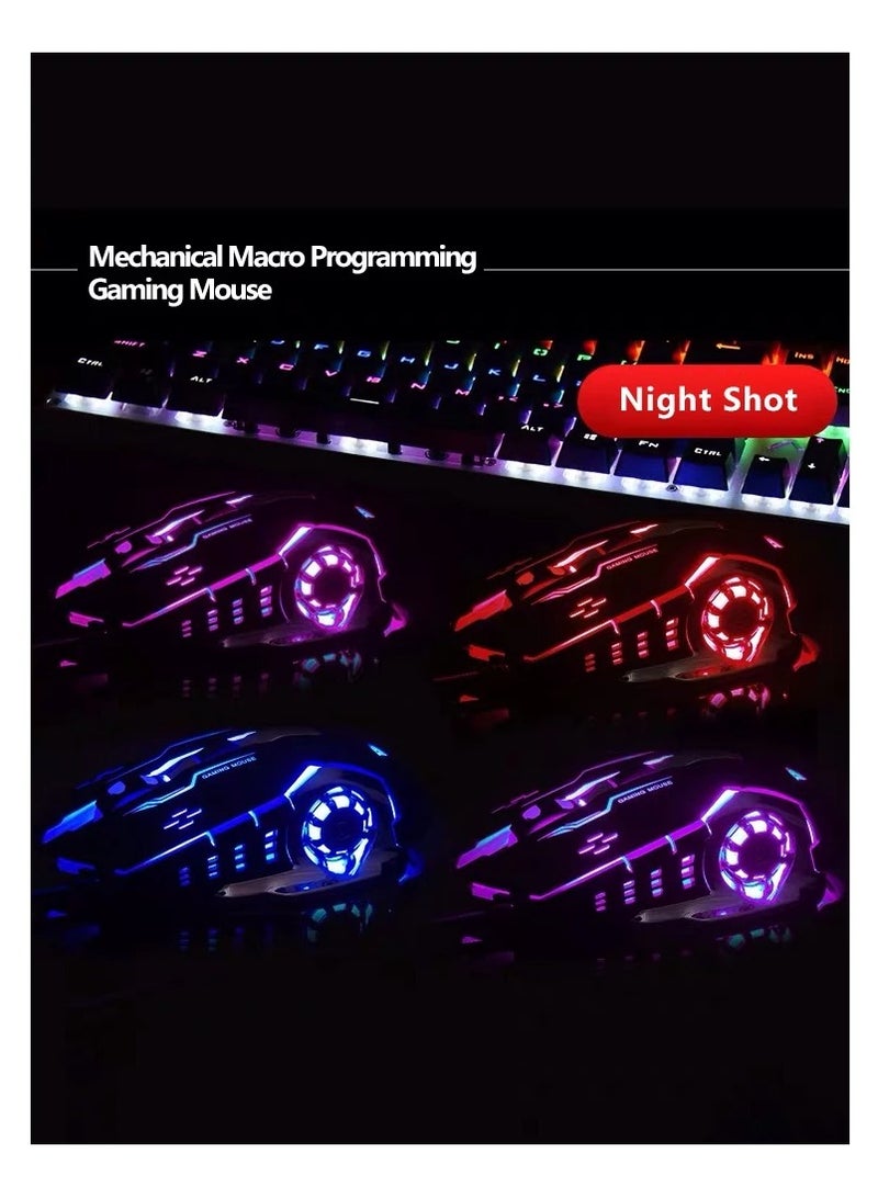 أولا ماوس ألعاب AULA S20، ماوس كمبيوتر USB سلكي مع إضاءة خلفية LED RGB، قابل للتعديل DPI، ماوس ألعاب كمبيوتر مع 6 أزرار ماكرو قابلة للبرمجة لسطح المكتب والكمبيوتر المحمول والكمبيوتر الشخصي وماك - أبيض - Image 3