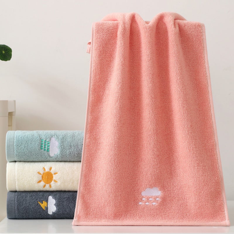Cotton towel 74*34cm weather face towel embroidered cute soft absorbent couple towel cotton wholesale - Image 5