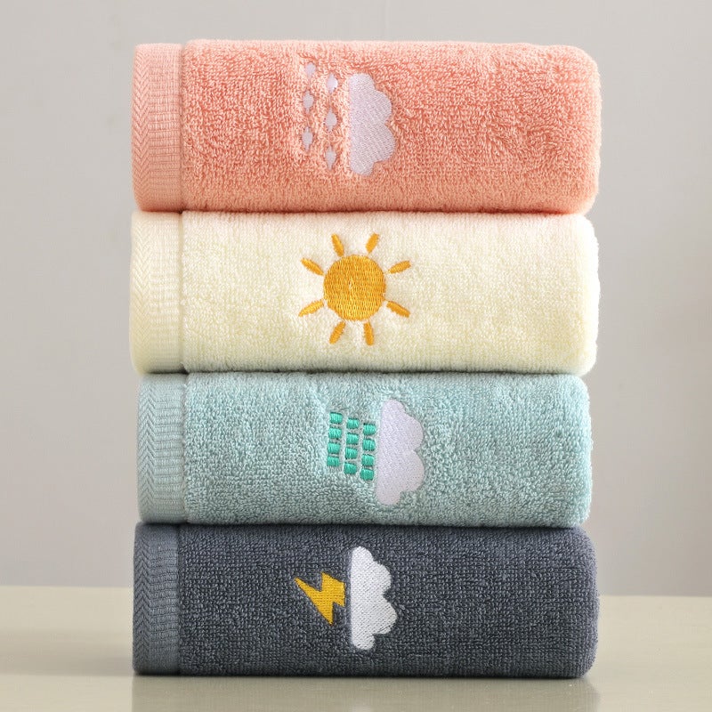 Cotton towel 74*34cm weather face towel embroidered cute soft absorbent couple towel cotton wholesale - Image 4