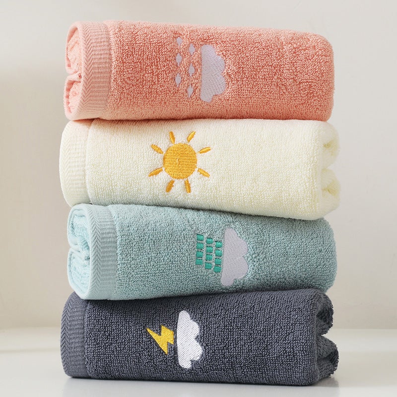 Cotton towel 74*34cm weather face towel embroidered cute soft absorbent couple towel cotton wholesale - Image 2