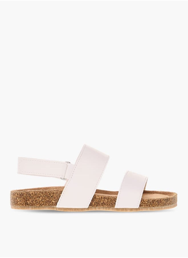 JUNIORS Boys Solid Strappy Sandals With Hook And Loop Closure  - Image 1