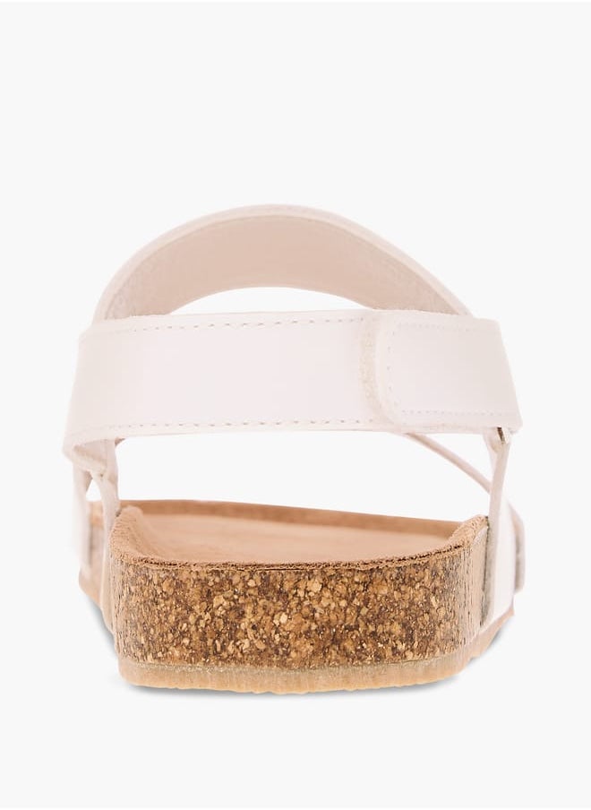 JUNIORS Boys Solid Strappy Sandals With Hook And Loop Closure  - Image 4