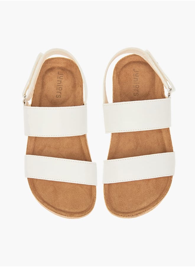 JUNIORS Boys Solid Strappy Sandals With Hook And Loop Closure  - Image 2