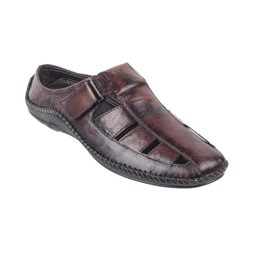 Mochi Men Brown Leather Mules UK/10 EU/44 (18-243) - Image 2