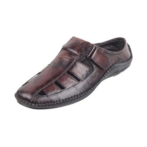 Mochi Men Brown Leather Mules UK/10 EU/44 (18-243) - Image 1