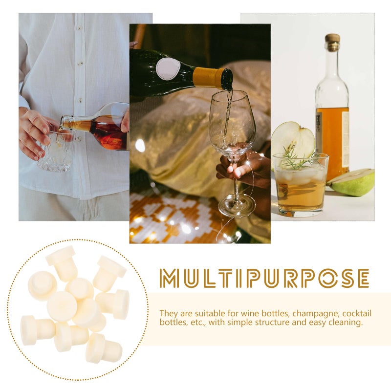 Reusable Wood Wine Bottle Stoppers Decorative Sealing Caps Set of 10 for Party Bar Use - Image 4