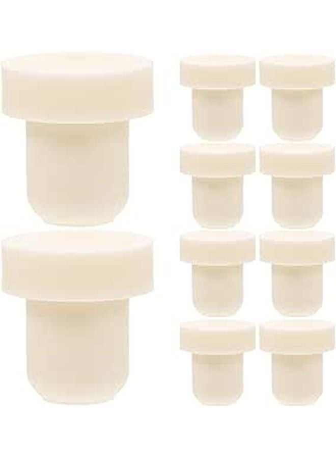 Reusable Wood Wine Bottle Stoppers Decorative Sealing Caps Set of 10 for Party Bar Use - Image 1
