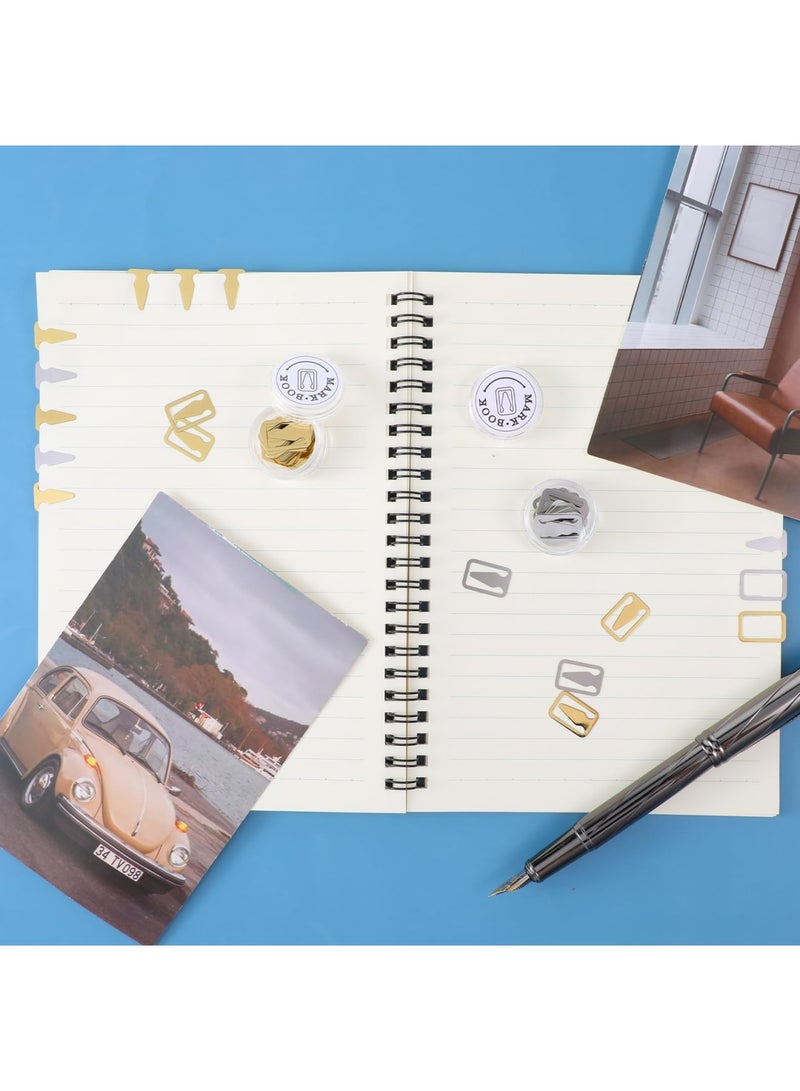 SYOSI 100Pcs Book Line Markers, Gold and Silver Mixed Metal Bookmarks, Stainless Steel Page Markers Clips for Reading, Cute Book Darts for Teachers, Students, and Book Lovers (Gold/Silver) - Image 2