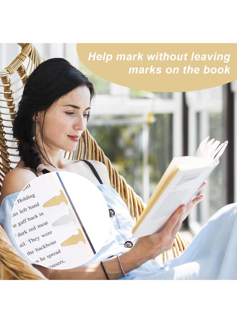 SYOSI 100Pcs Book Line Markers, Gold and Silver Mixed Metal Bookmarks, Stainless Steel Page Markers Clips for Reading, Cute Book Darts for Teachers, Students, and Book Lovers (Gold/Silver) - Image 5