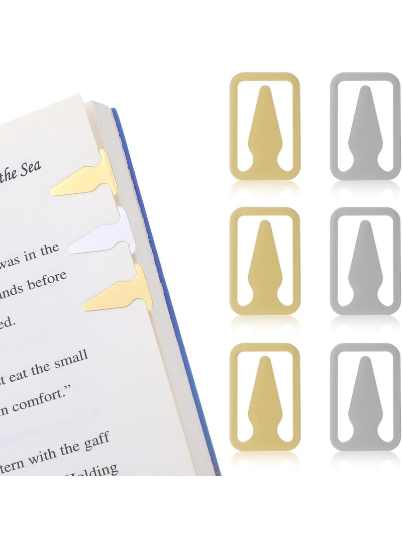 SYOSI 100Pcs Book Line Markers, Gold and Silver Mixed Metal Bookmarks, Stainless Steel Page Markers Clips for Reading, Cute Book Darts for Teachers, Students, and Book Lovers (Gold/Silver) - Image 1