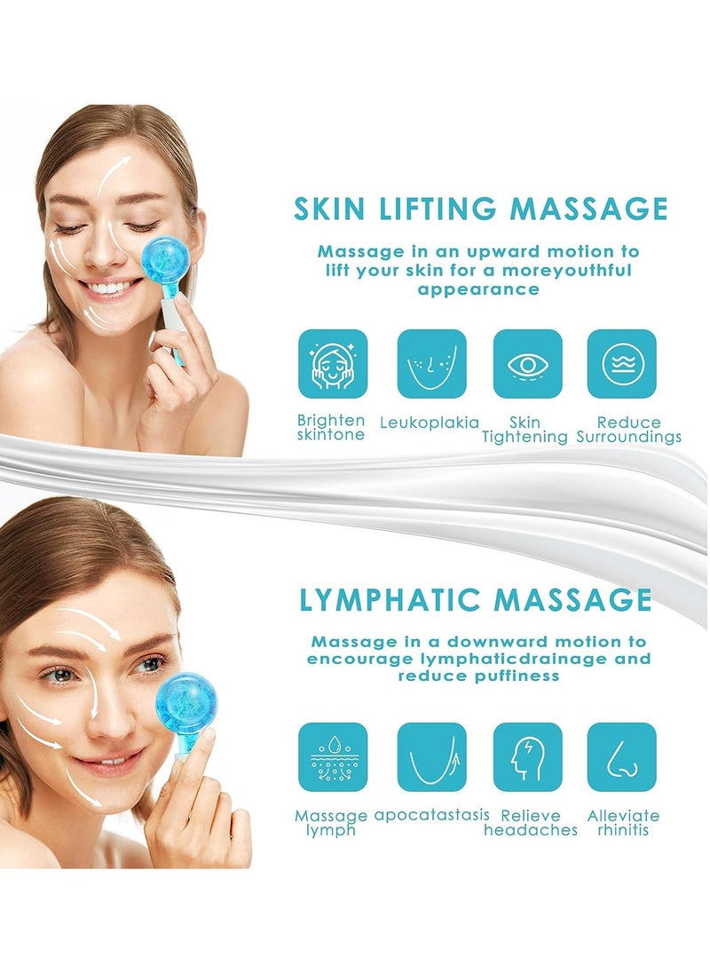MARK STORE Ice Roller Globe, 2 Pcs Ice globe Massager, Facial Roller Cold Skin Massager, Safe and Durable, Non Slip and Easy To Use, for Daily Beauty, Redness Soothing, Facial Wrinkle Removal, Puffines Reduction  - Image 3