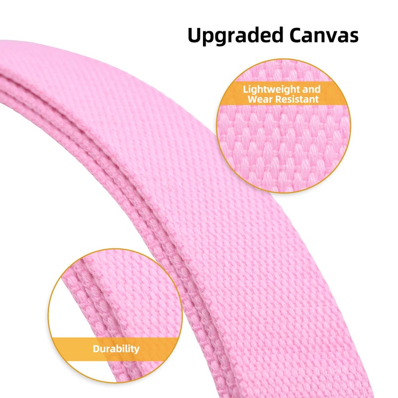 Mile High Life Cut To Fit Canvas Web Belt Size Up to 52" with Flip-Top Solid Black Military Buckle (Light Pink) - Image 5