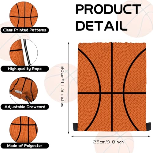 KERINGO 16 Pieces Basketball Gift Bags Basketball Drawstring String Bag Sports Backpack Ball Drawstring Party Favor Bags for Sports Storage Party Decorations - Image 2
