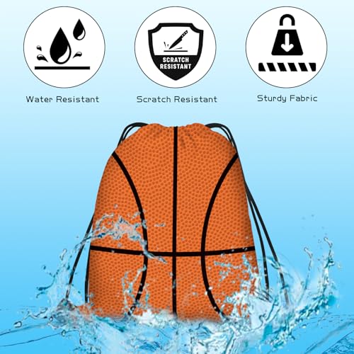KERINGO 16 Pieces Basketball Gift Bags Basketball Drawstring String Bag Sports Backpack Ball Drawstring Party Favor Bags for Sports Storage Party Decorations - Image 3