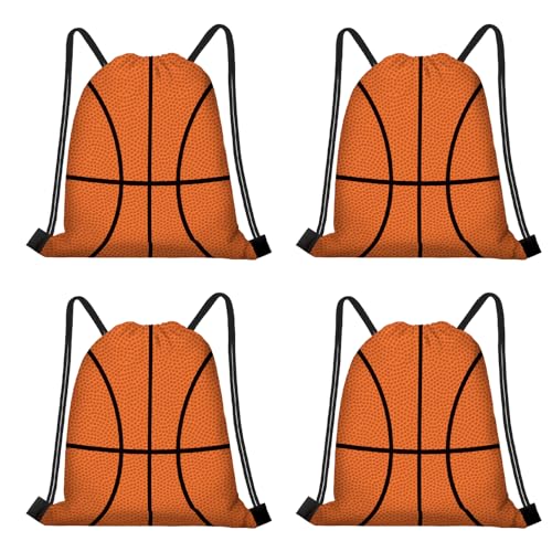 KERINGO 16 Pieces Basketball Gift Bags Basketball Drawstring String Bag Sports Backpack Ball Drawstring Party Favor Bags for Sports Storage Party Decorations - Image 1