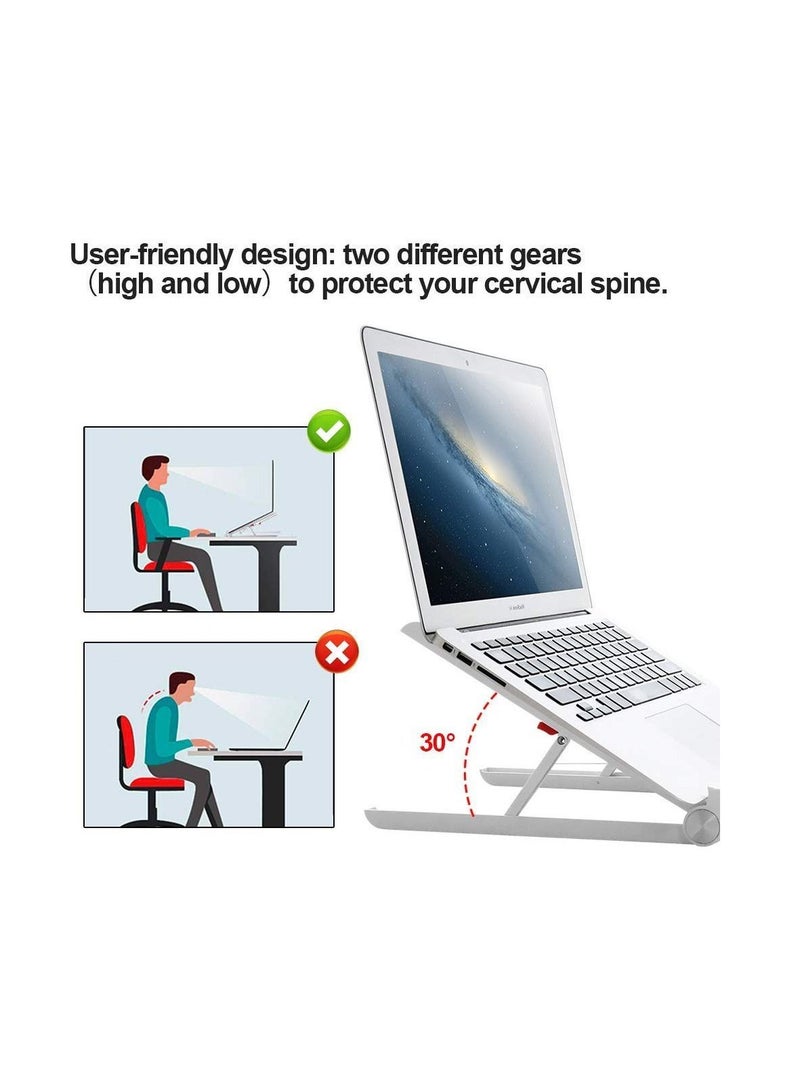 Y&D Laptop Stand Adjustable Height, Foldable Portable Ventilated Riser for Desk, Ergonomic Tray Universal Lightweight Retractable Computer Holder All Notebook Tablet  - Image 2