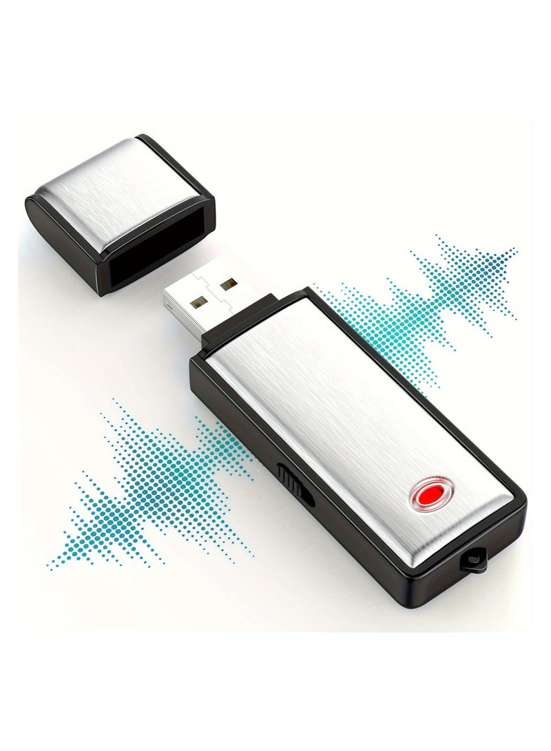 فلاش USB سعة 32 جيجابايت تخزين مسجل رقمي و جهاز تسجيل الصوت مع ميزة تقليل الضوضاء عالي الدقة قابل للشحن مثالي في الفصل الدراسي لتسجيل الدرس او اللمحاضرات داخل القاعة المقابلات او في الاجتماعات او ال - Image 1