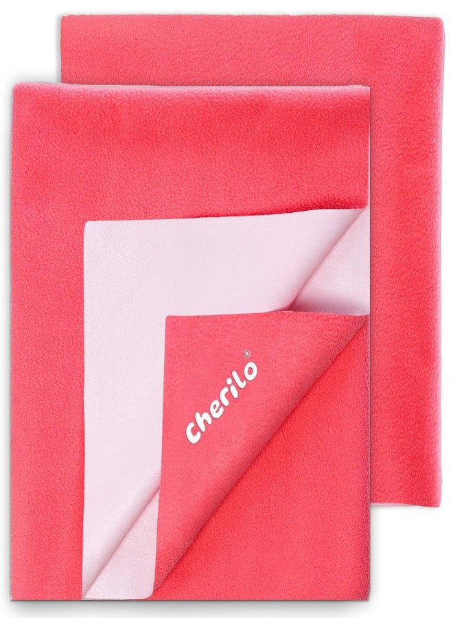 Cherilo ملاءات شيريلو سريعة الجفاف ومقاومة للماء لحماية الأطفال، صغيرة (50 سم × 70 سم) | لون وردي سلموني، عبوة من قطعتين - Image 1