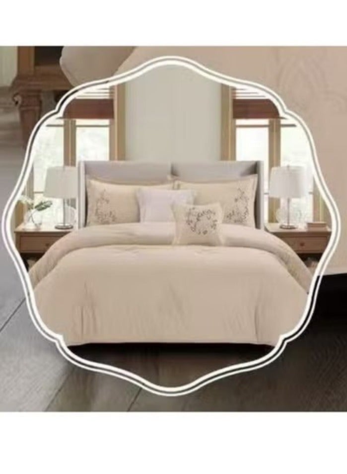 SMART HOME Embroidered quilt set for one person, double-sided quilt, 4-piece bedspread, 4-piece filling quilt, 100% microfiber quilt size 170X230cm - Image 2