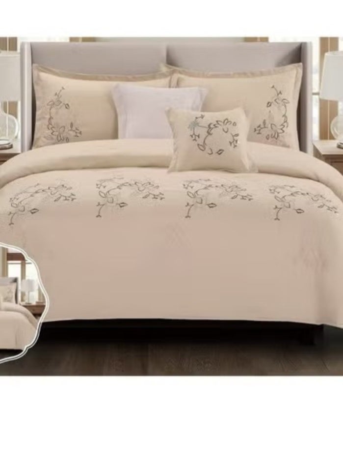 SMART HOME Embroidered quilt set for one person, double-sided quilt, 4-piece bedspread, 4-piece filling quilt, 100% microfiber quilt size 170X230cm - Image 3