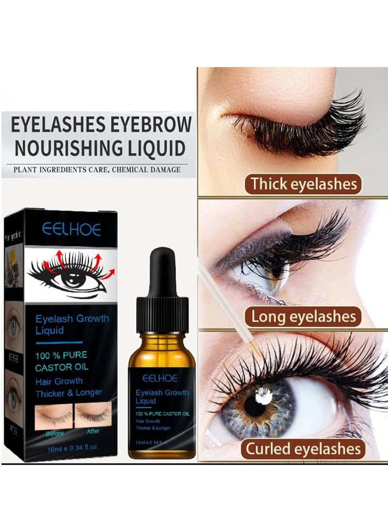 EELHOE - All Natural Cold Pressed Castor Oil Eyelash Growth Serum with 10ml Mascara Tube - Image 1