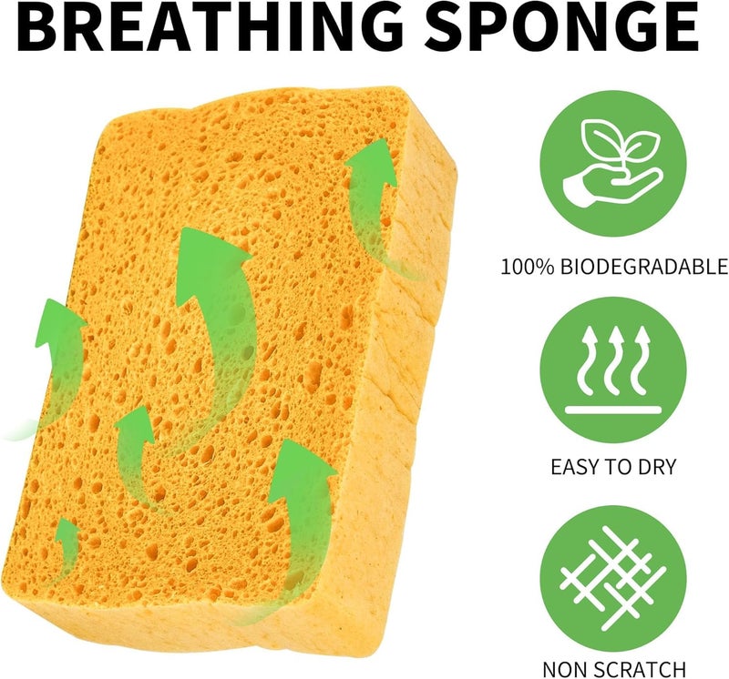 Ormango Pack of 2 Microfiber Cleaning Sponges - 3 Inch Rectangle Super Sponge for Effective Cleaning on Sofa Covers, Wood, Glass, and Plastic, Random Color - Image 3