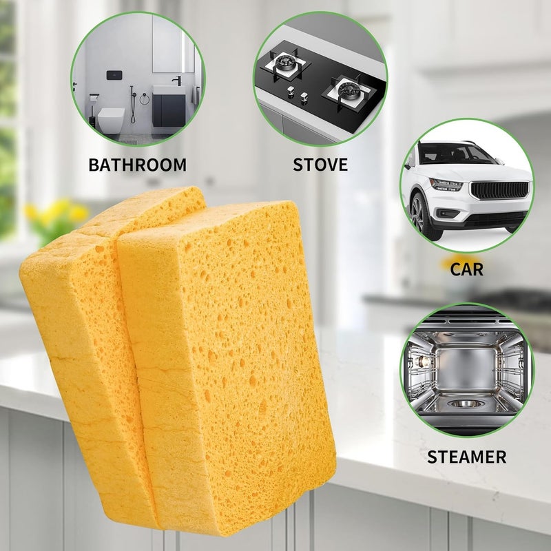 Ormango Pack of 2 Microfiber Cleaning Sponges - 3 Inch Rectangle Super Sponge for Effective Cleaning on Sofa Covers, Wood, Glass, and Plastic, Random Color - Image 4