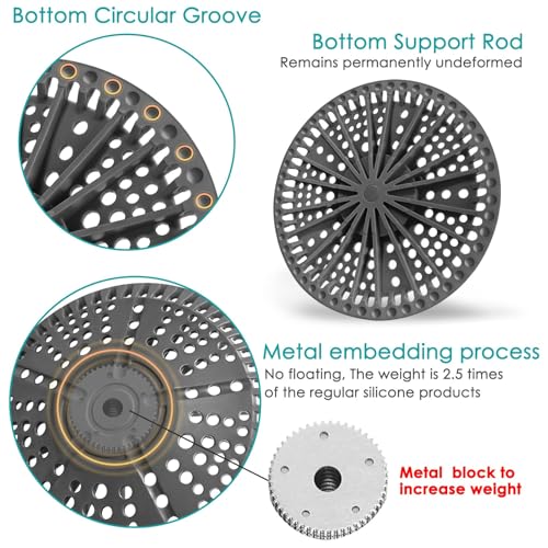 AWzzz Shower Drain Hair Catcher, 2 Pack 5.5in Shower Hair Catcher Large Premium Silicone Drain Protector Strainer, Shower Drain Cover for Shower Room, Floor Drain, Bathroom Sink, Dark Grey - Image 2