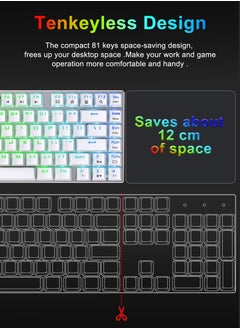 E-YOOSO Z-88 RGB Mechanical Gaming Keyboard, Metal Panel, Red Switches, 75% Compact 81 Keys for Mac, PC, Silver and White  - Image 5