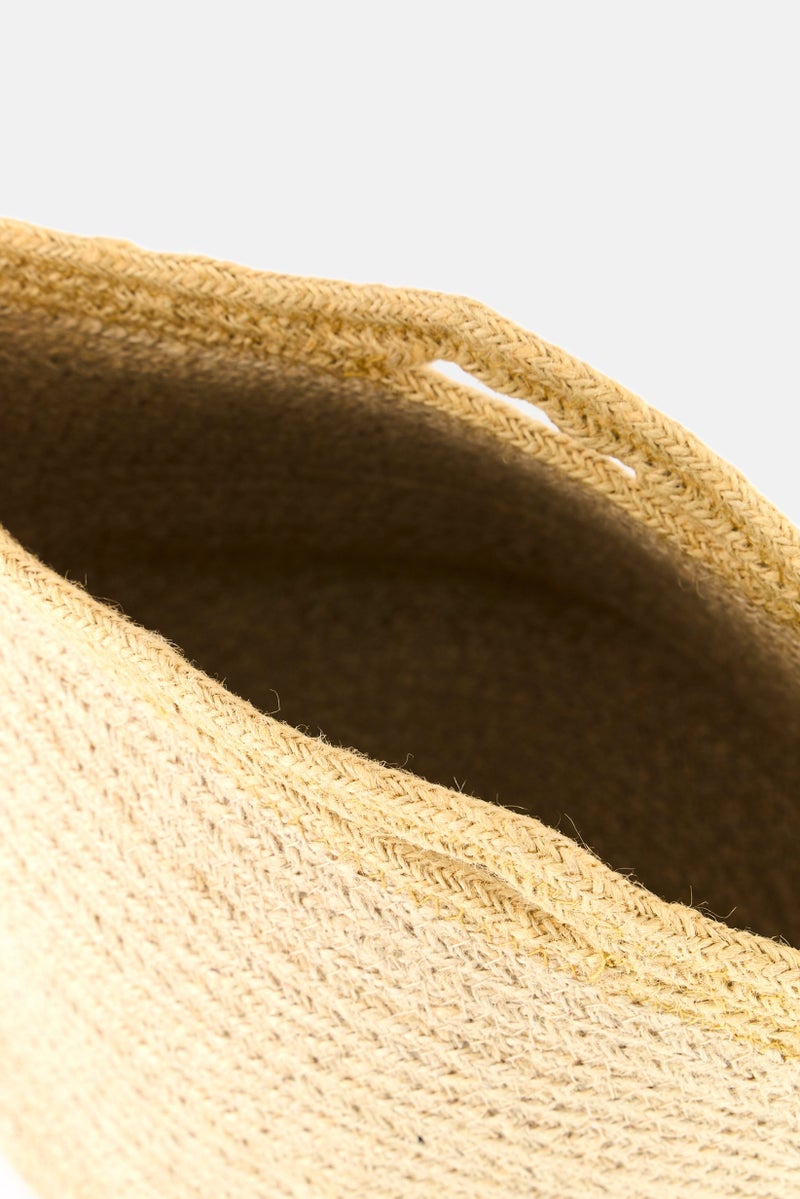 Muy Mucho Round Cotton Basket With Handle 22 x 20 Cm, Beige - Image 3