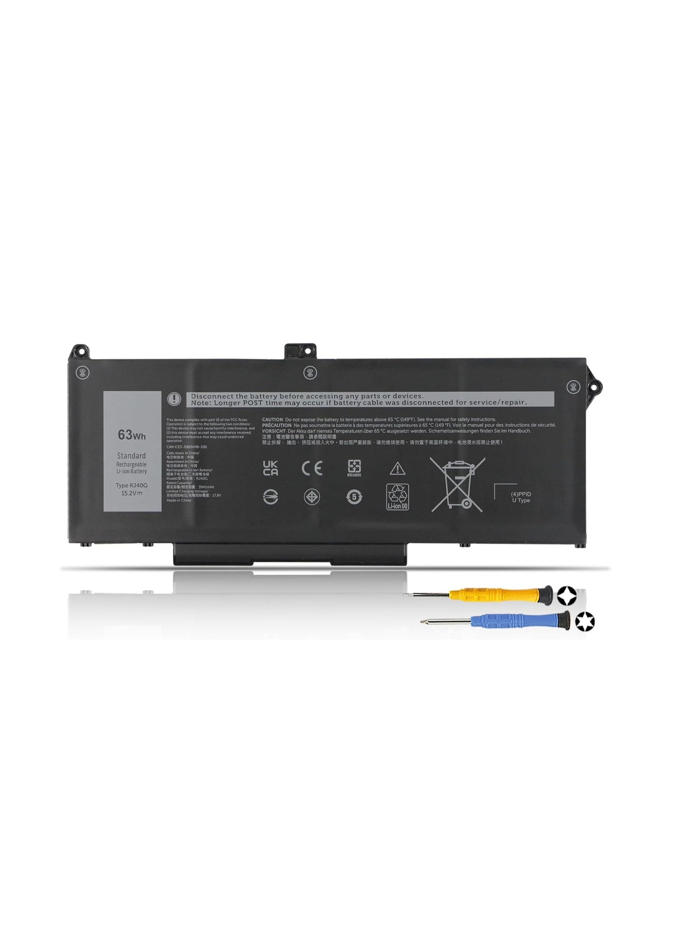 Terabyte RJ40G Laptop Battery for Dell Latitude 14 5420 Latitude 15 5520 Precision 15 3560 Mobile Workstation P137G P104F P137G001 P104F001 075X16 01K2CF WYYY 9DX 0WK3F1 0M3KCN