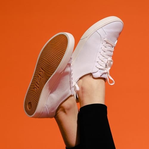 Kizik Irvine Slip On Sneakers: Low-Profile Stretch Canvas, Rubber Soles, Casual Shoes for Women & Men, Hands Free Convenience, Wide Toe Box Options - White M5.5 / W7 - Image 2