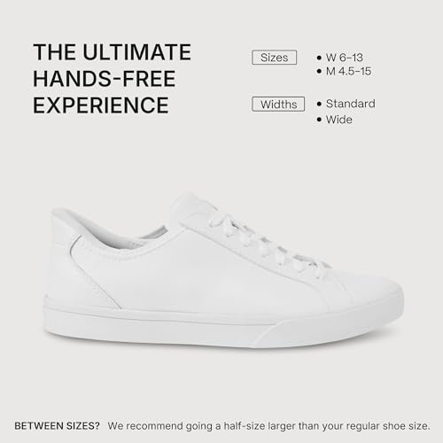 Kizik Irvine Slip On Sneakers: Low-Profile Stretch Canvas, Rubber Soles, Casual Shoes for Women & Men, Hands Free Convenience, Wide Toe Box Options - White M5.5 / W7 - Image 4