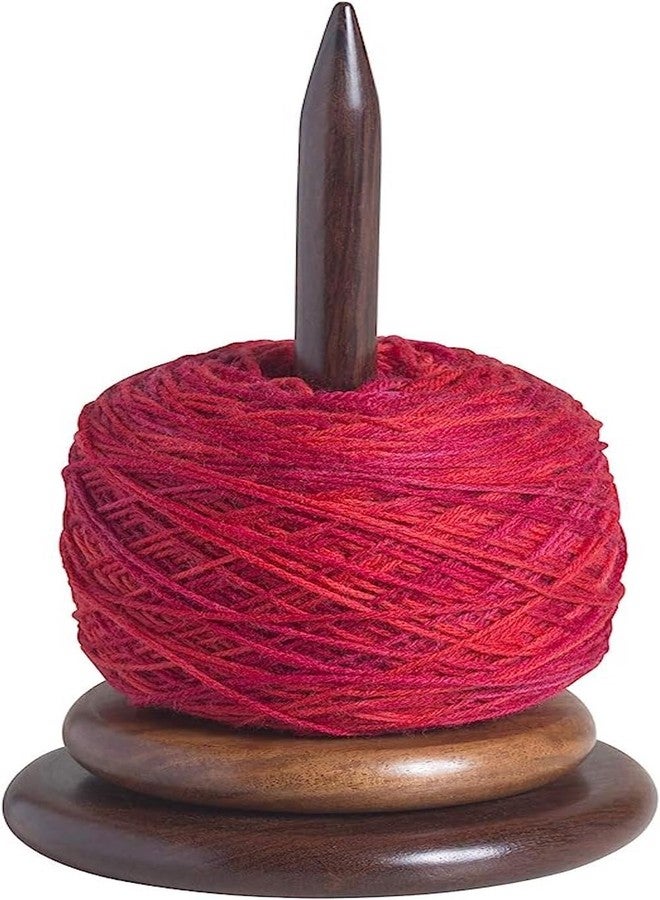 AnNafi® Wood Yarn Spindle Holder with Twirling Mechanism Classic |Wooden Spinning Yarn & Thread Holder |Knitting Embroidery Accessory Gift Craft & Sewing Supplies Yan Organising Tool For Granny Acacia - Image 3