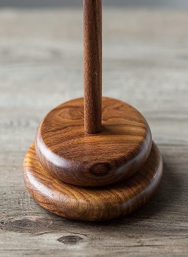 AnNafi® Wood Yarn Spindle Holder with Twirling Mechanism Classic |Wooden Spinning Yarn & Thread Holder |Knitting Embroidery Accessory Gift Craft & Sewing Supplies Yan Organising Tool For Granny Acacia - Image 2