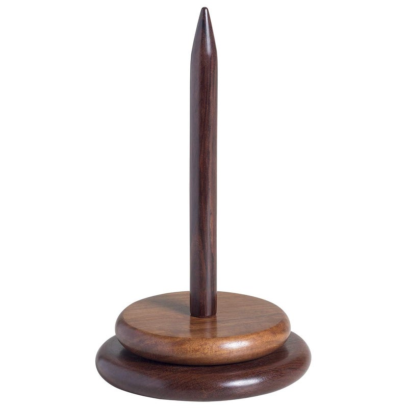 AnNafi® Wood Yarn Spindle Holder with Twirling Mechanism Classic |Wooden Spinning Yarn & Thread Holder |Knitting Embroidery Accessory Gift Craft & Sewing Supplies Yan Organising Tool For Granny Acacia - Image 1