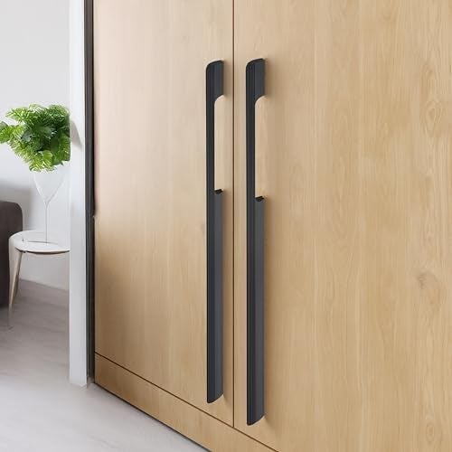 LAPO 18 Inch Pull Handle for Modern Interior | Aluminium Build | Black Finish | Hole to Hole Size 44 cm | Ergonomic Holding Design | Used for Drawer, Cupboard and Kitchen | 3 Year Warranty | Pack of 4 - Image 1