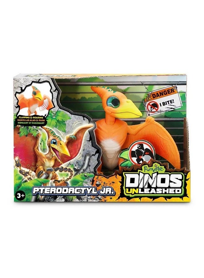 Funville تمثال بتروداكتيل جونيور الطائر والزائر من فنفيل دينو (برتقالي، 23 سم) - Image 1