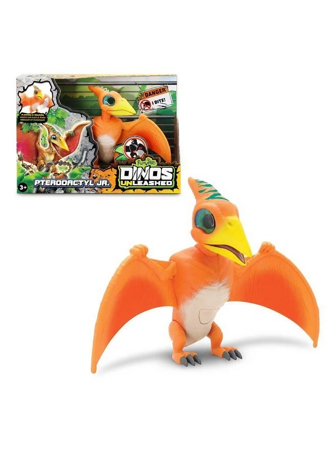 Funville تمثال بتروداكتيل جونيور الطائر والزائر من فنفيل دينو (برتقالي، 23 سم) - Image 2