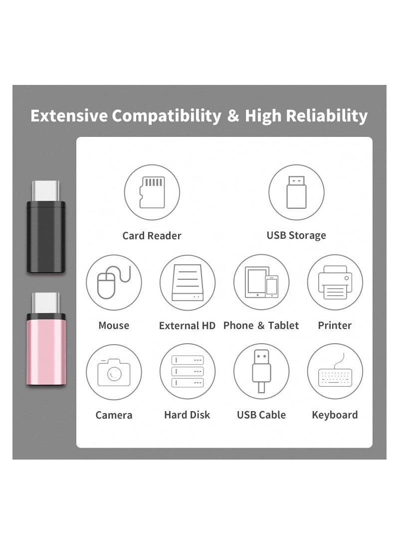 SOLARAE Lightning Female to USB C Male Adapter - 4 Pack 3.0 USB Type C Charger Connector Compatible with iPhone 15/15 Pro/15 Pro Max/15 Plus iPad Air Google Pixel Charging Data Transmission Adapter - Image 5