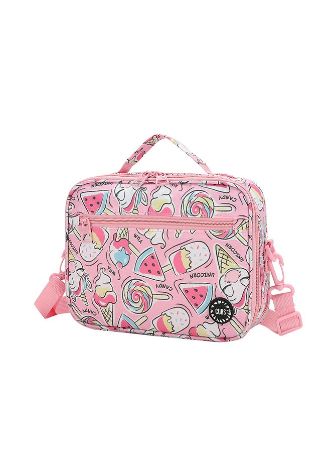 CUBS Candy Print Waterproof lunch bag with removable shoulder strap carrying your favorite meals to school, work or while traveling - Image 2