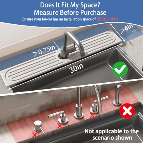 Lyxel Faucet Mat for Kitchen Sink, Water Absorbent Kitchen Faucet Mat, Durable Sink Splash Guard with Raised Feet, Diatomite Fast Drying Kitchen Sink Faucet Mat, Bathroom Stone Drying Tray for Counter - Image 2