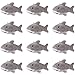 Chalyna Mini Shark Stuffed Animal Plush Small Shark Keychain Bulk Soft Toys Ocean Animal Party Favors Summer Kids Toys for Childrens Day Birthday Baby Shower 47 InchNo LightGray - Image 4