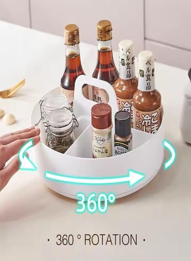 GLIVE (LABEL) Multipurpose Kitchen Bathroom Organizer 360° Rotating Turntable with Handle, Lazy Susan Spice Rack Storage Tray for Cosmetics Condiments and Accessories - Image 3