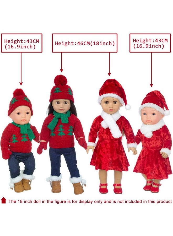 ebuddy Doll Clothes and Accessories Christmas Santa Costume Set Including Xmas Tree Sweater Set for 17 inch Baby Dolls,Most 18 Inch Dolls(No Doll) - Image 3